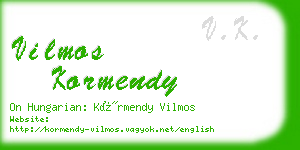 vilmos kormendy business card